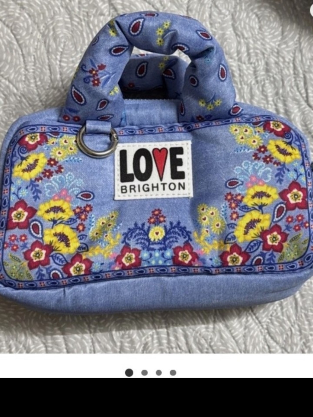 Brighton Blue Floral Quilted Mini Handle Bag